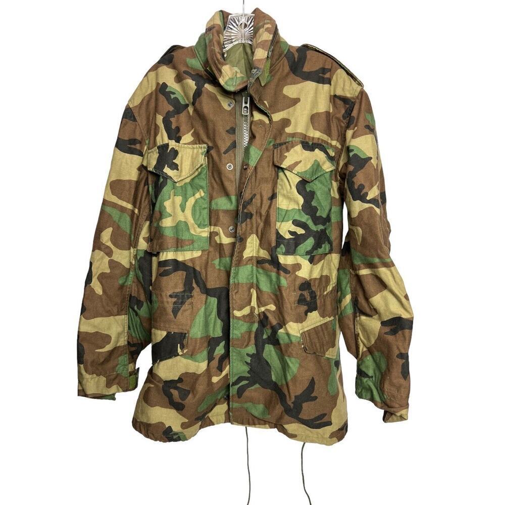 Military Coat Cold Weather Field Hood Jacket Medium Camouflage DLA100-89-C-0435